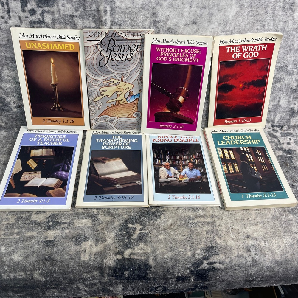 John MacArthur Jr Bible Study Lot 8 Books Timothy Romans Matthew Moody Press